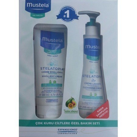Mustela Stelatopia Emollient Cream 200 ml. + Cleansing Cream 200 ml.