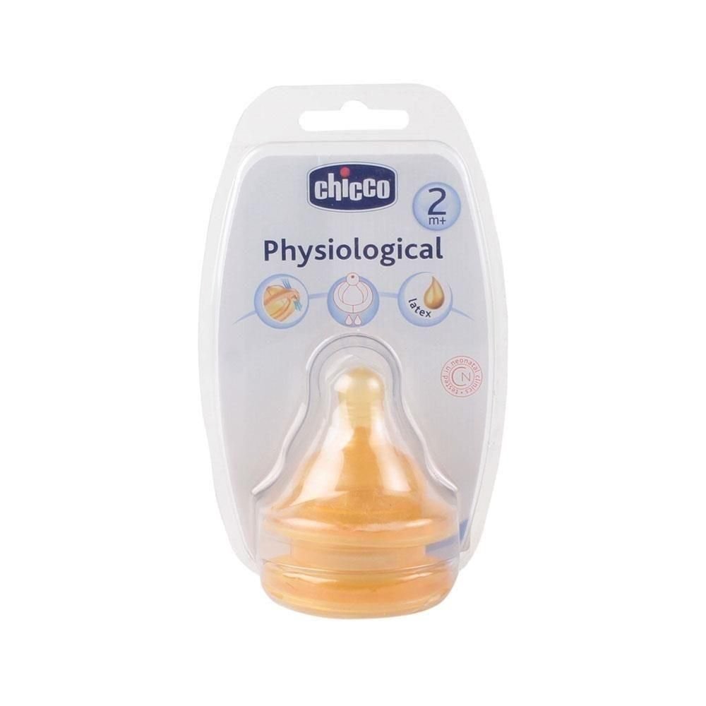 Chicco Physiological Orta Akış Kauçuk Biberon Emzik 2 Ay+ 2li